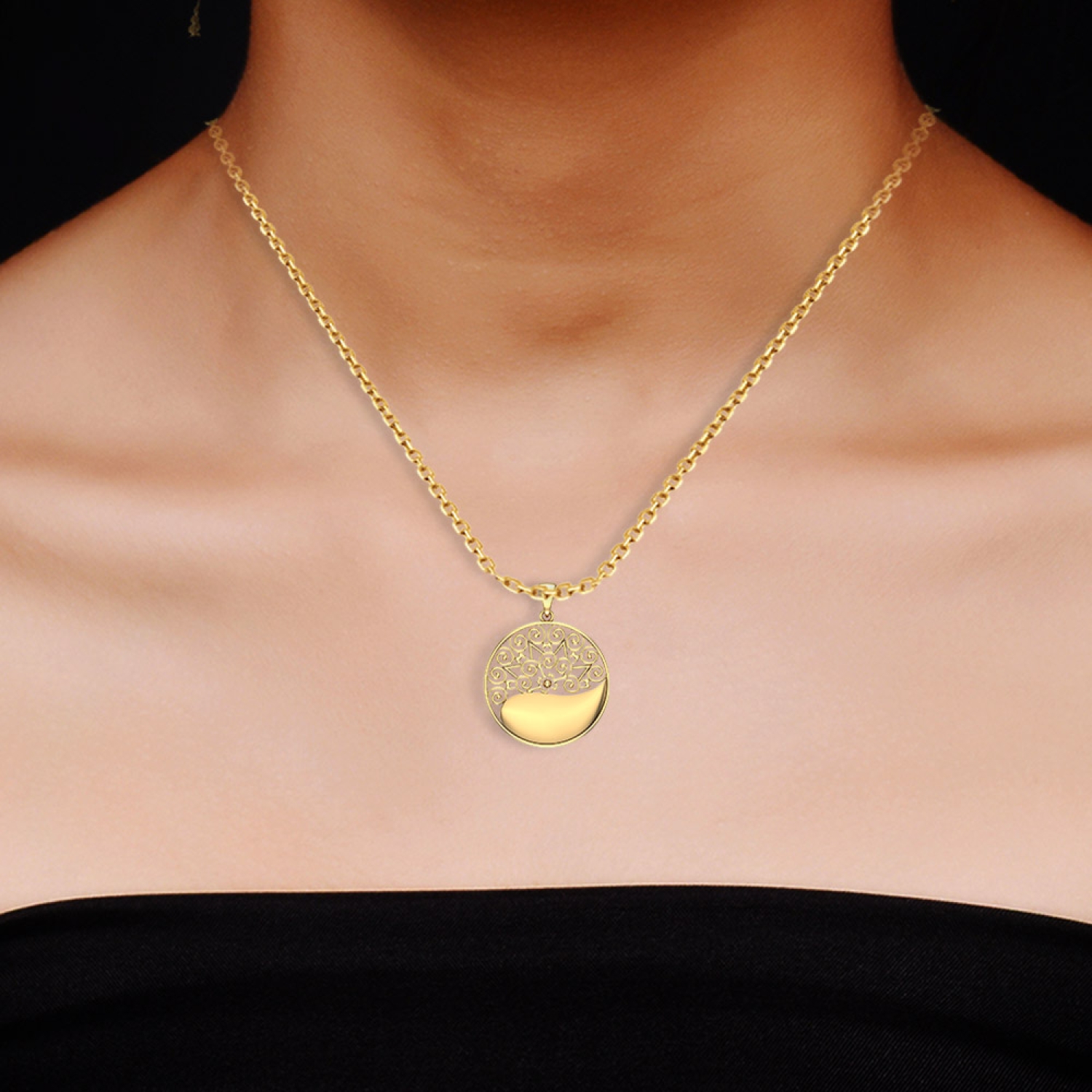 Hayden Gold Pendant Buy Gold Pendant Online Dishis Jewels